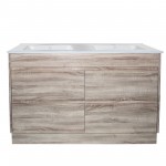 Qubist White Oak Free Standing 1500 Vanity Cabinet Only